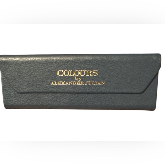 Colours by Alexander Julian Blue Leatherr Magnetic Eye Glass Case - Picture 1 of 6
